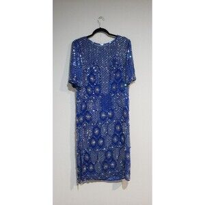 Rare- Vintage Le Mieux Paris Roma Geneva  Clover Costume Beaded Sequined Dress L